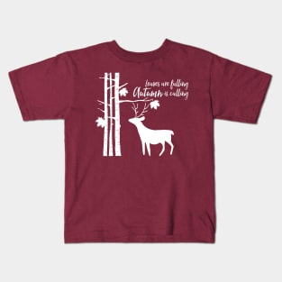 Leaves Are Falling Deer Kids T-Shirt